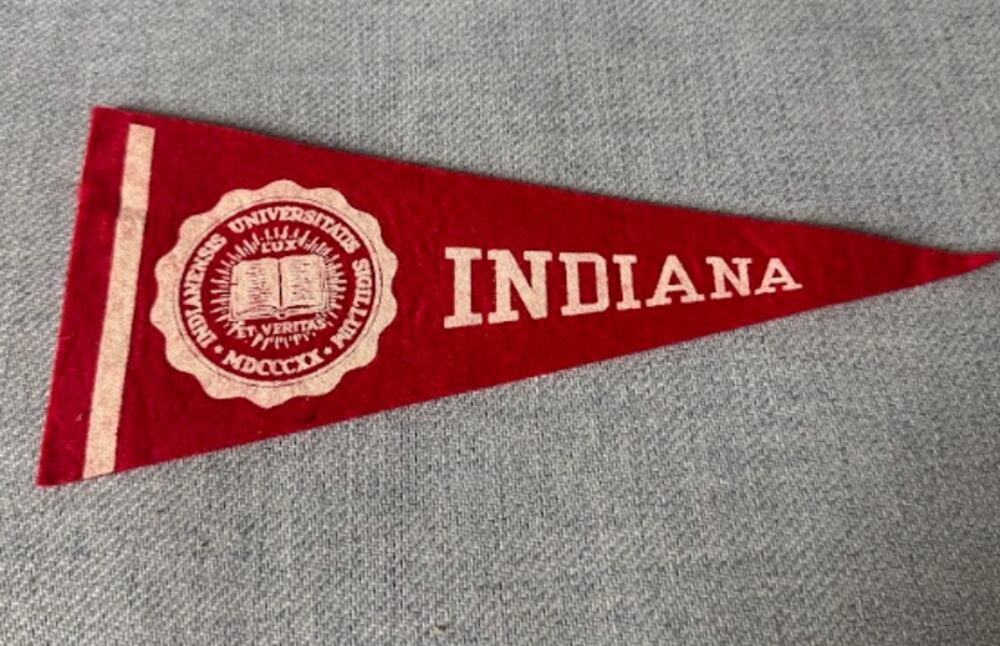 Vintage Indiana University Hoosiers Felt Pennant IU Red College Sports Banner